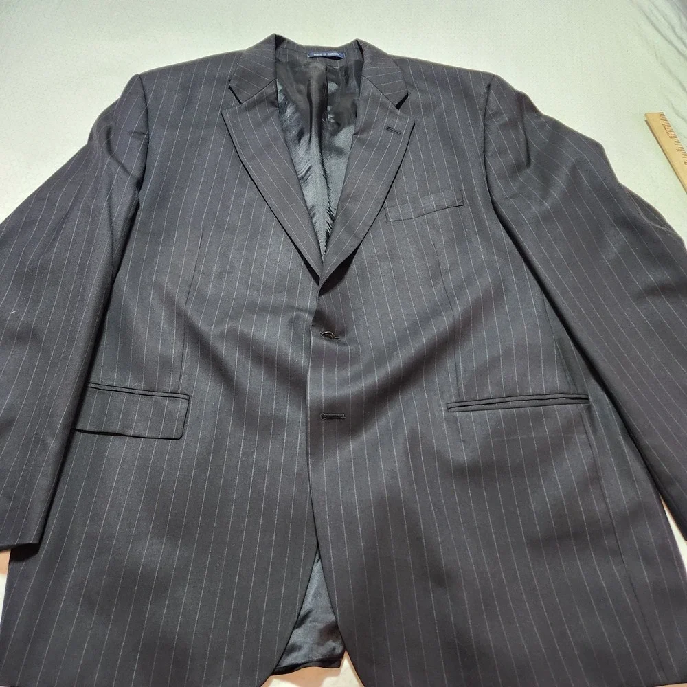 Ralph Lauren Blazer 42R Gray Pinstripe Wool Suit Jacket Mens Dillards 2 Button